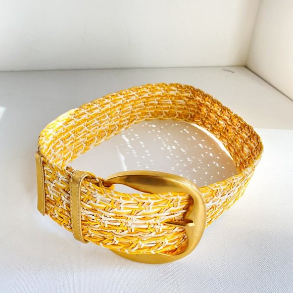 ๐ Suzi Roher Yellow & Gold Woven Belt ๐ - Picture 5 of 8